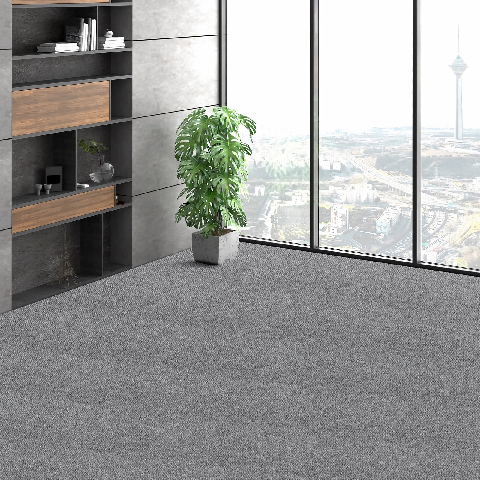 VEVOR Carpet Tiles Peel and Stick, Squares Self Adhesive Carpet Floor Tile, Soft Padded Carpet Tiles, Easy Install DIY for Bedroom Living Room Indoor Outdoor (12 Tiles, Light Gray) 7