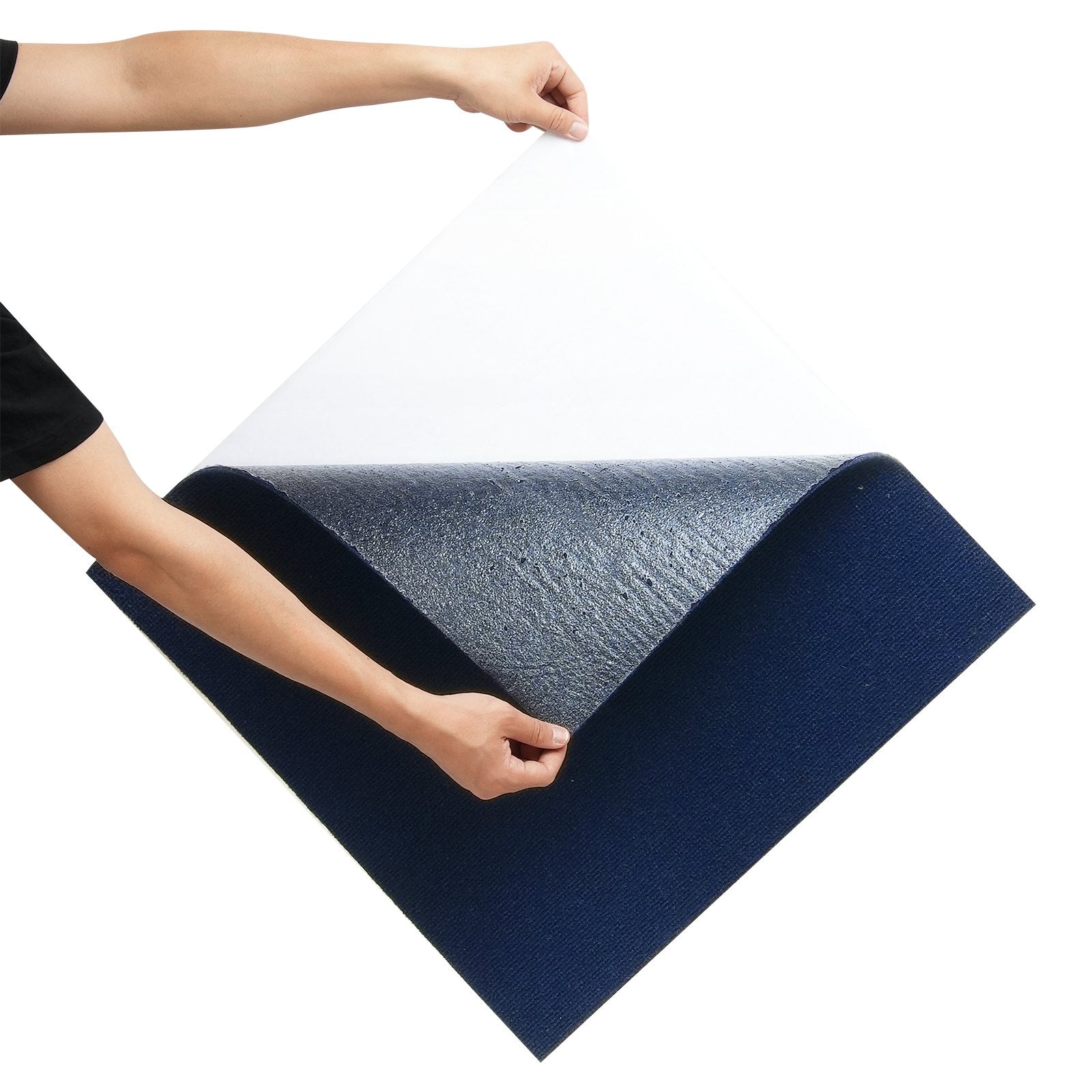 VEVOR Carpet Tiles Peel and Stick, Squares Self Adhesive Carpet Floor Tile, Soft Padded Carpet Tiles, Easy Install DIY for Bedroom Living Room Indoor Outdoor (15Tiles, Dark Blue) 11