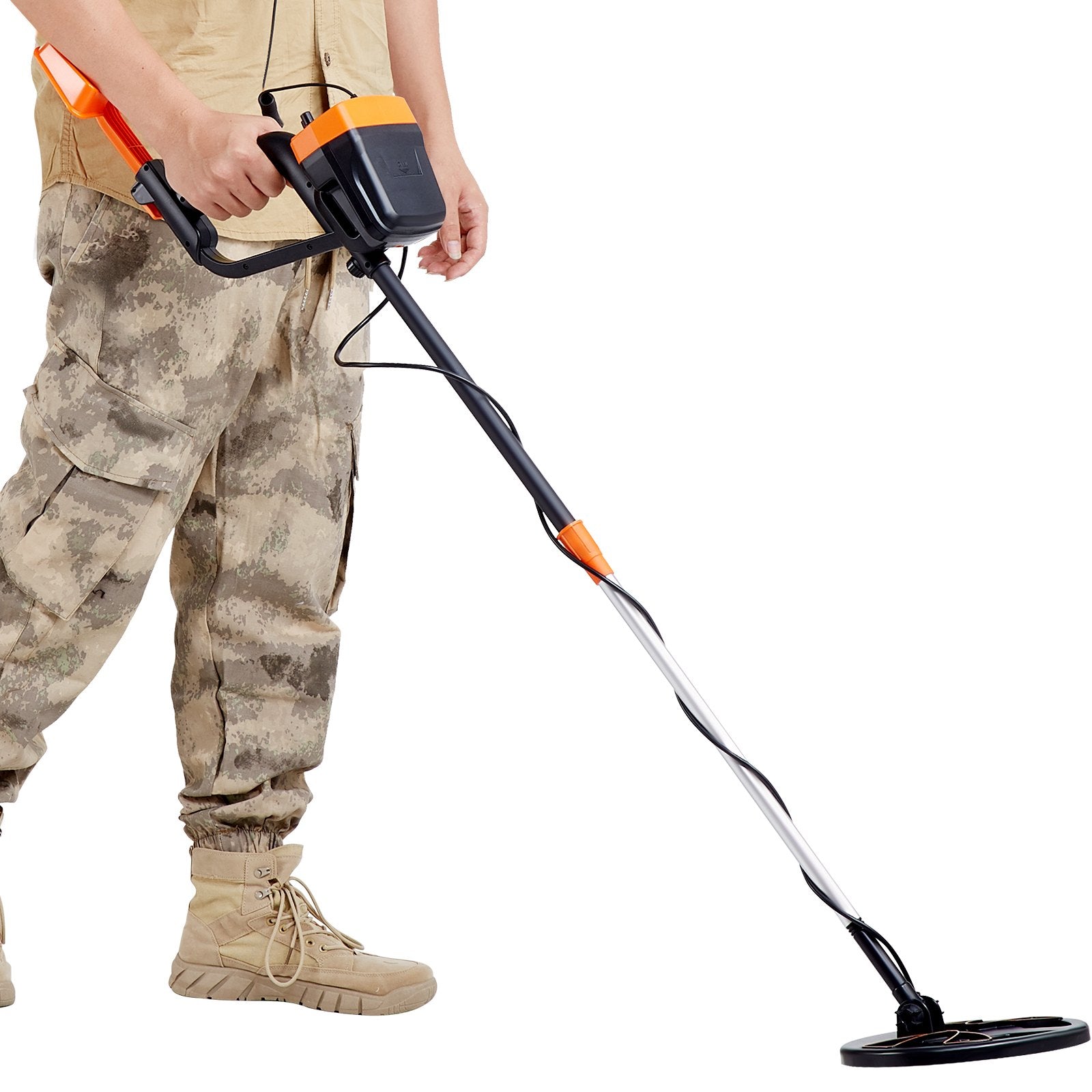 VEVOR Metal Detector for Adults & Kids, 8", Professional Adjustable Higher Accuracy Gold Detector, IP68 Waterproof Coil with LCD Display Advanced DSP Chip, for Detecting Gold Coin Treasure Hunting 9