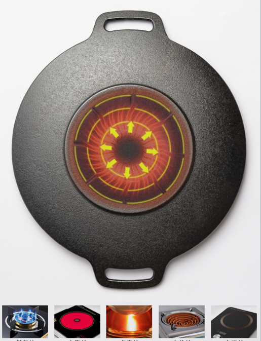 Nonstick Barbecue Grill Pan Sturdy Cast Iron Griddle - 34CM 4