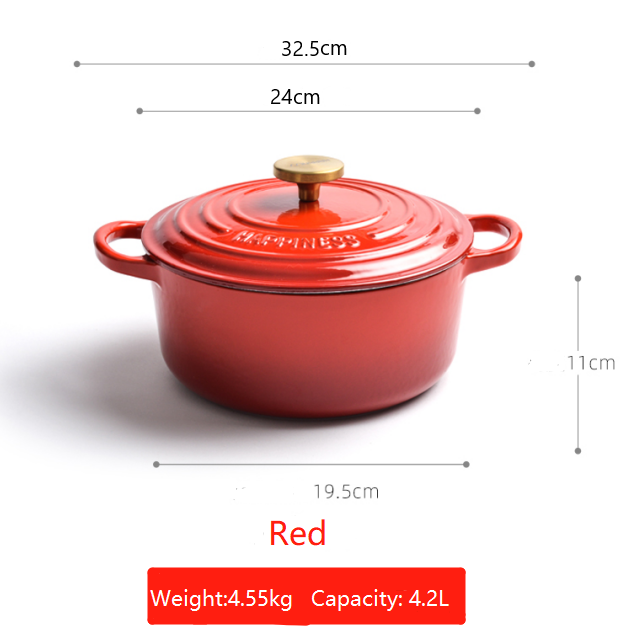 Enamel Cast Iron Pot Cast Iron Casserole/French Oven - 24 CM 3