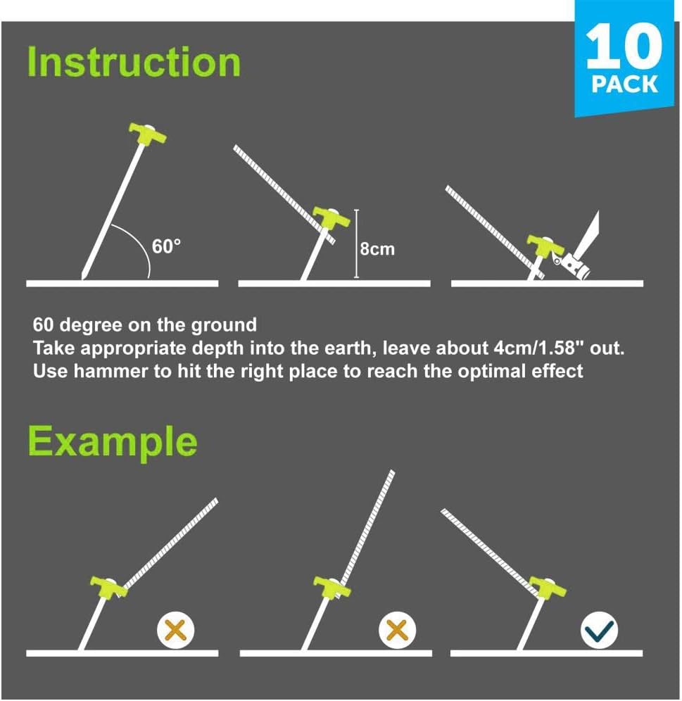 Heavy-Duty Storm Proof 10 Pack Galvanized Steel Rust Proof Tent Pegs 3