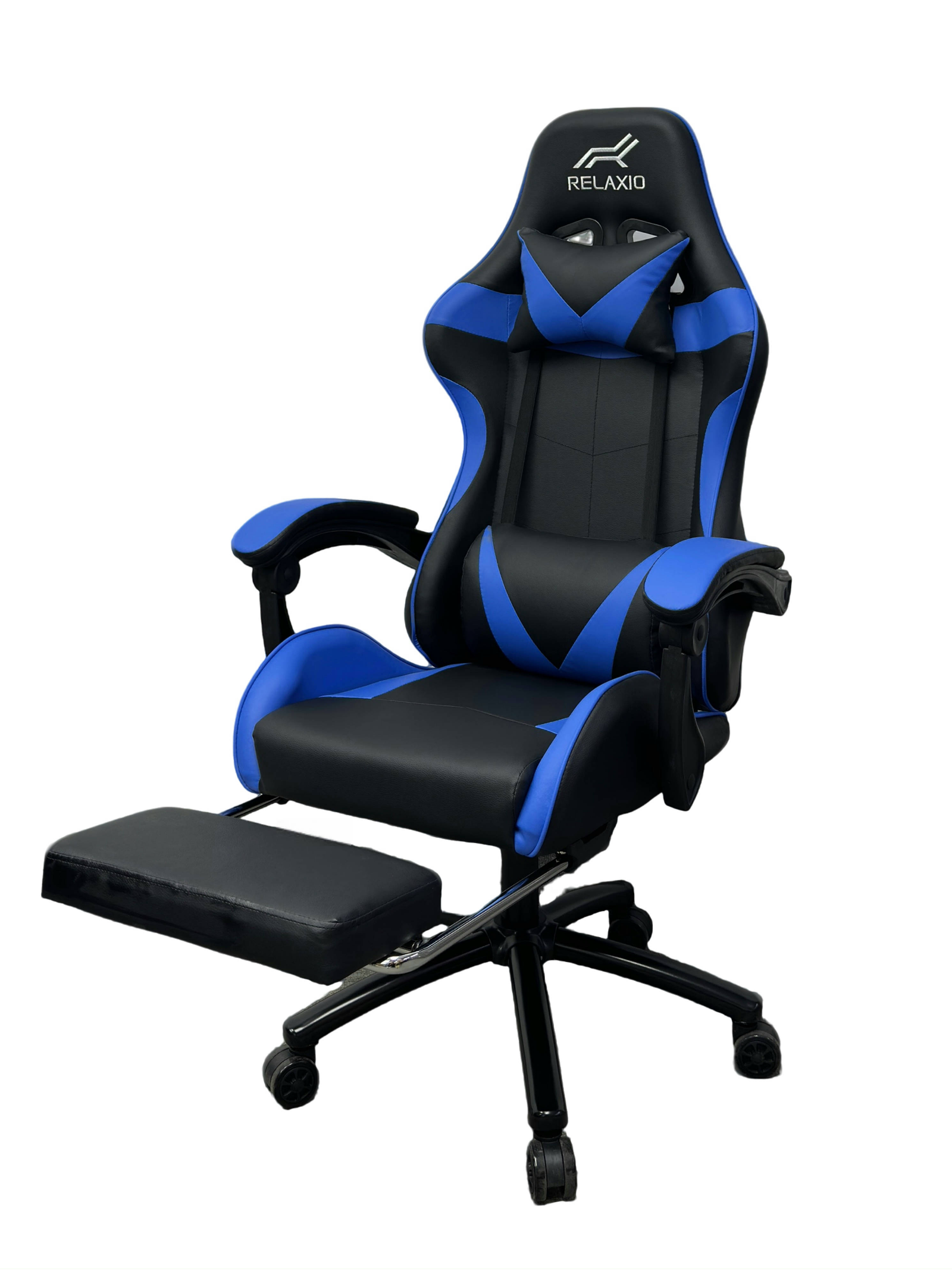 Gaming Chair With Headrest and Foot Rest - Black 3