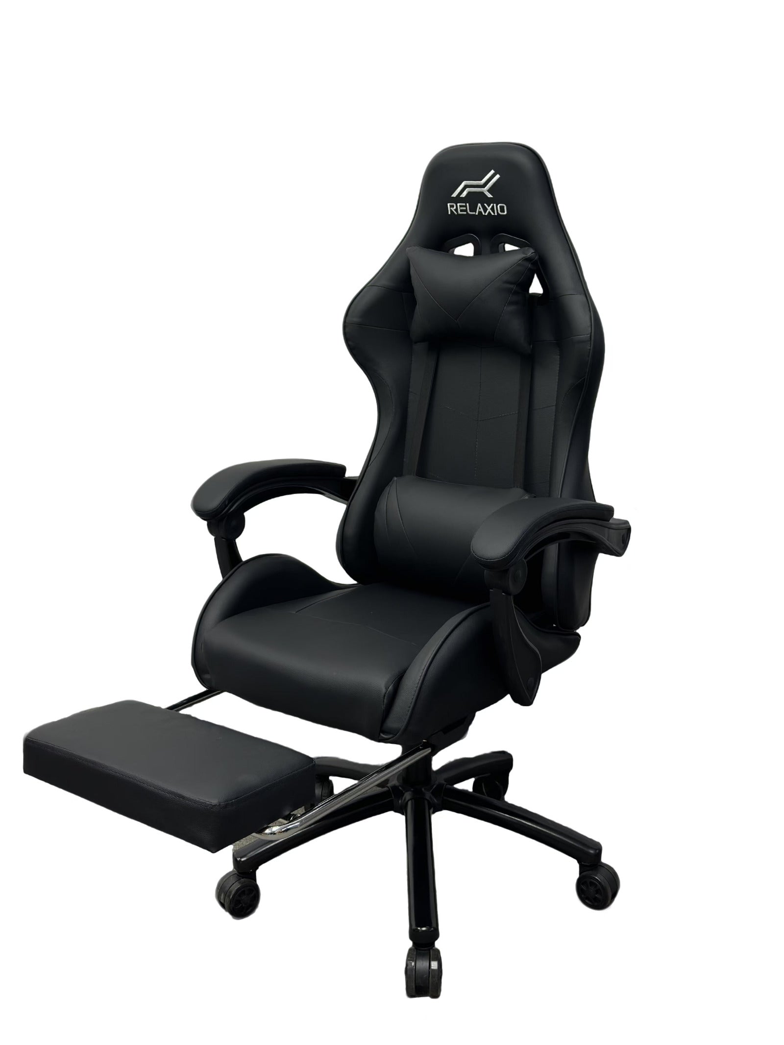 Gaming Chair With Headrest and Foot Rest - Black 5