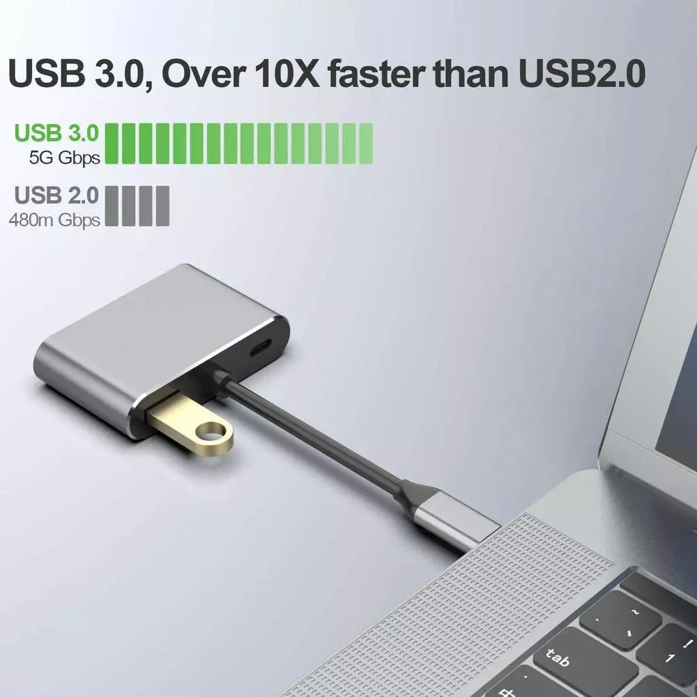USB C to HDMI VGA Type-C USB Multiport Splitter Adapter Converter