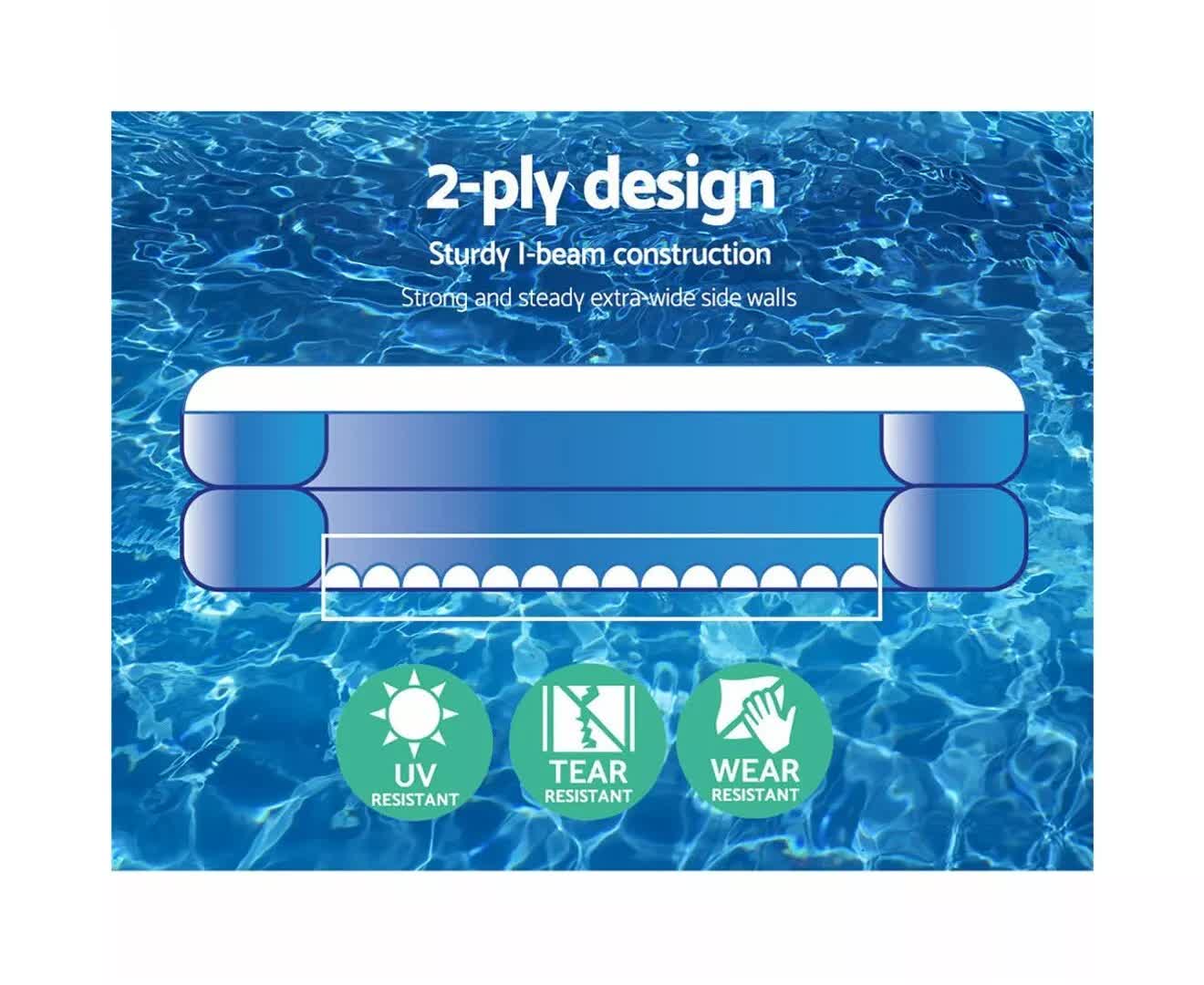 Bestway 2.62m x 1.75m x 51cm Blue Rectangular Family Pool 3
