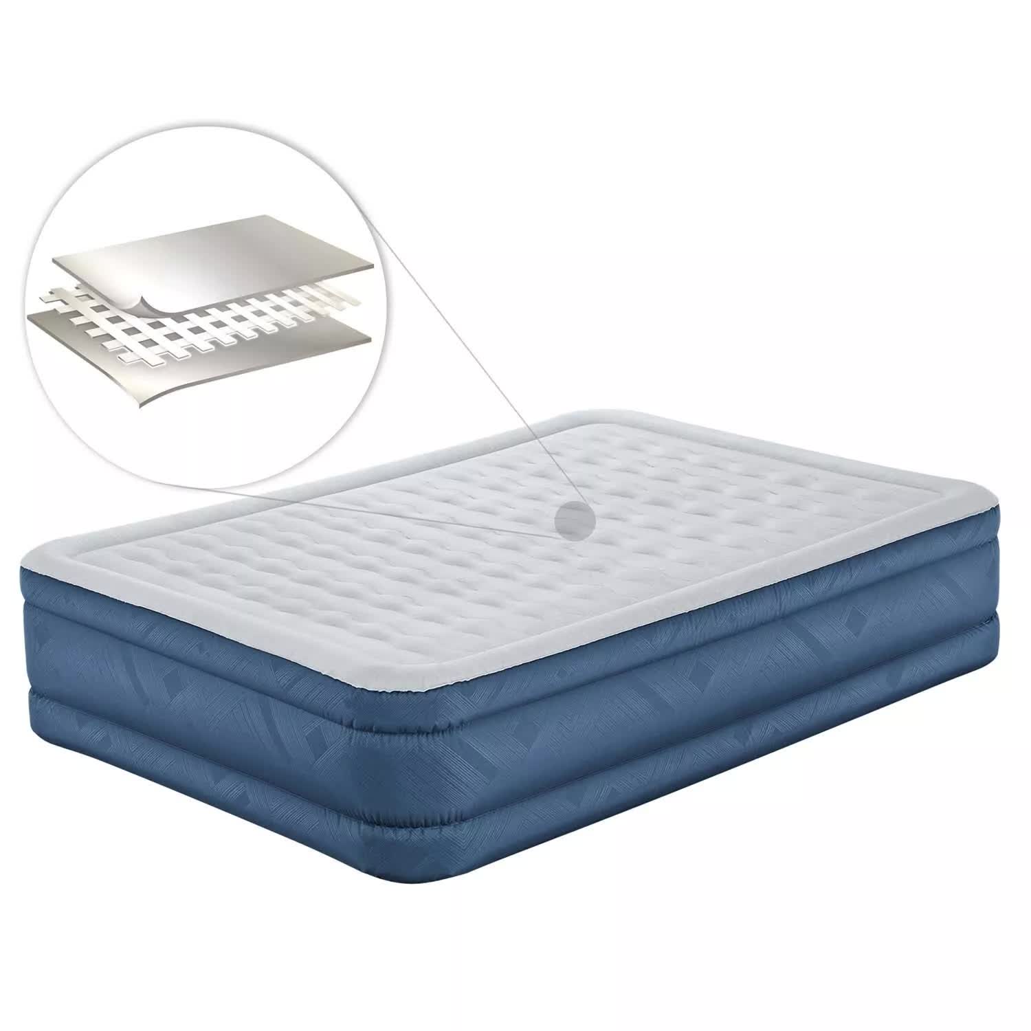 Bestway 2.03m x 1.52m x 46cm Fortech Snugable Top Air Inflatable Mattress Queen Built-in AC Pump 8