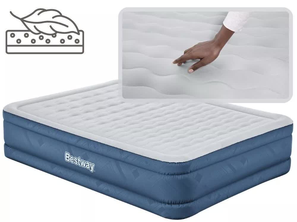 Bestway 2.03m x 1.52m x 46cm Fortech Snugable Top Air Inflatable Mattress Queen Built-in AC Pump 9