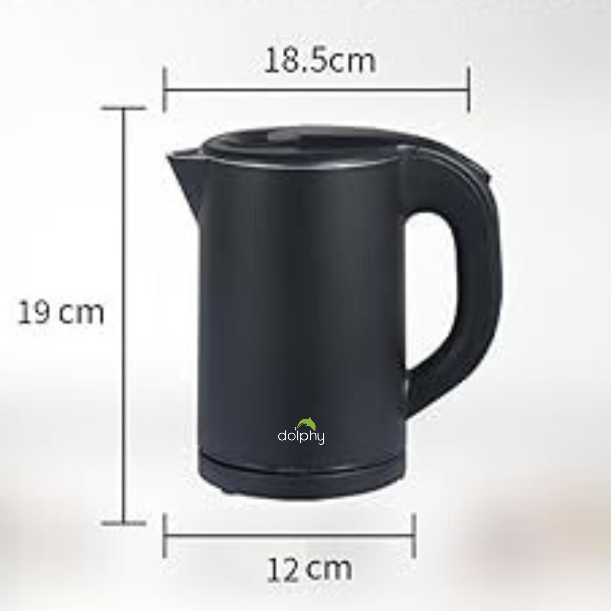 0.8L Stainless Steel Electric Kettle Black 8