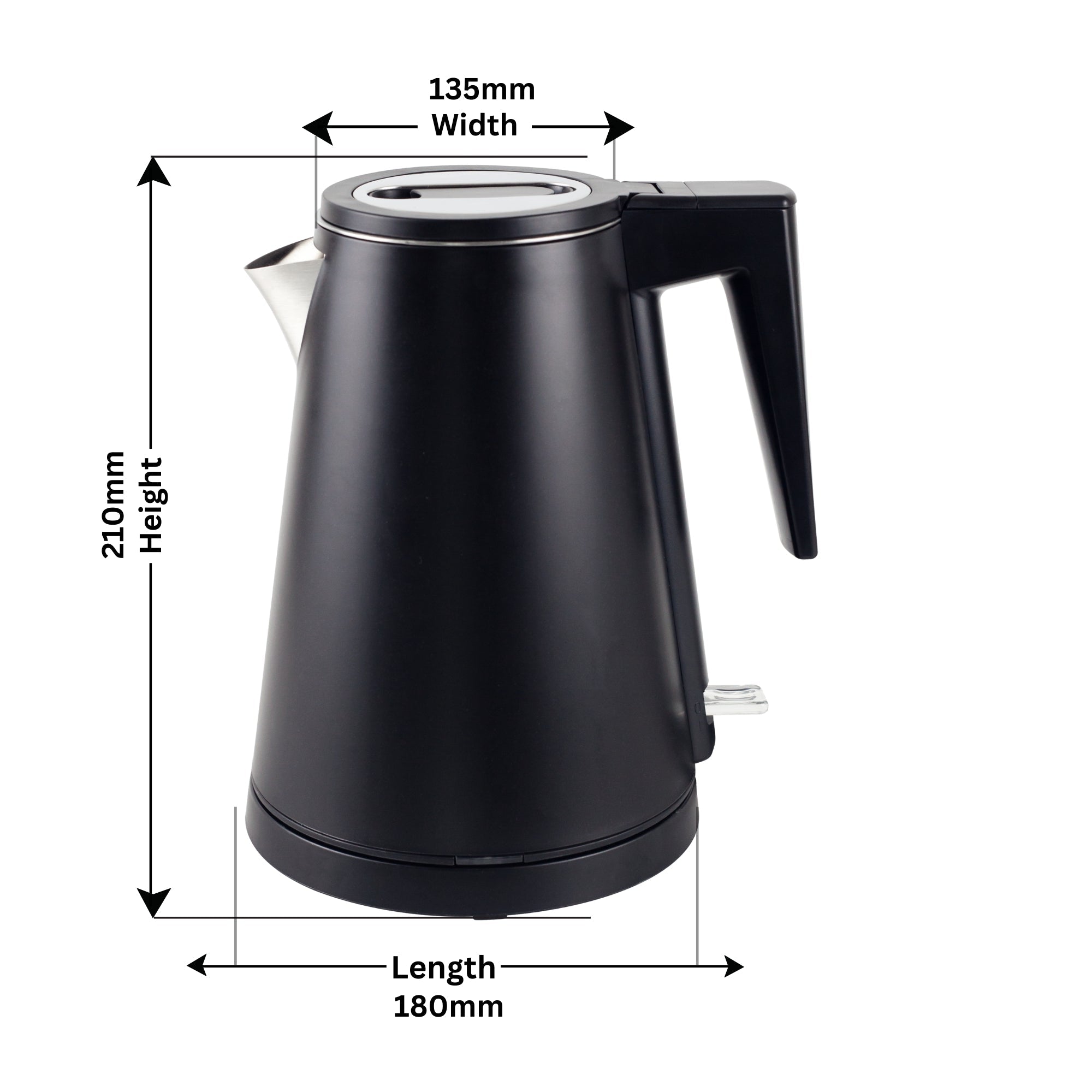 0.8L Stainless Steel Kettle - Black
(Double Layer) 8