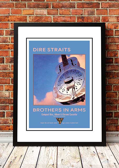 Dire Straits 'Brothers In Arms' In Store Poster 1985- Framed A4