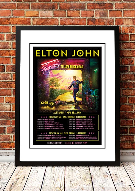 Elton John 'Final Australian Tour' Poster 2019 - Framed A1