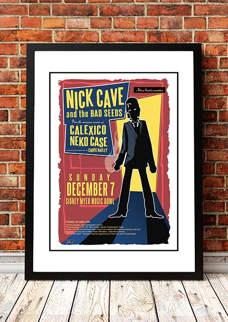 Nick Cave and the Bad Seeds ‘Myer Music Bowl’ Melbourne, Australian Tour Poster 2003- Framed A4
