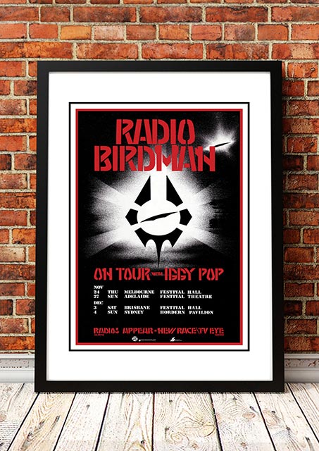 Radio Birdman / Iggy Pop 'Australian Tour' Poster 1984 - Framed A2