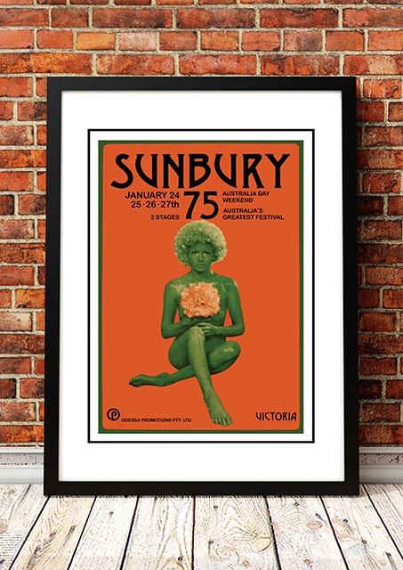Sunbury 'Music Festival' Poster 1975- Framed A4