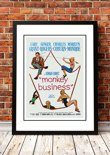 Marilyn Monroe ‘Monkey Business’ Framed Movie Poster! - Framed A2