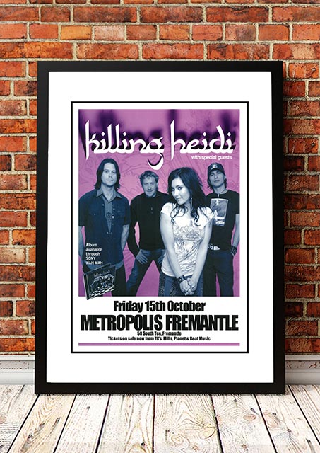 Killing Heidi ‘Metropolis’ Fremantle, Australia Concert Poster 2004 - Framed A2