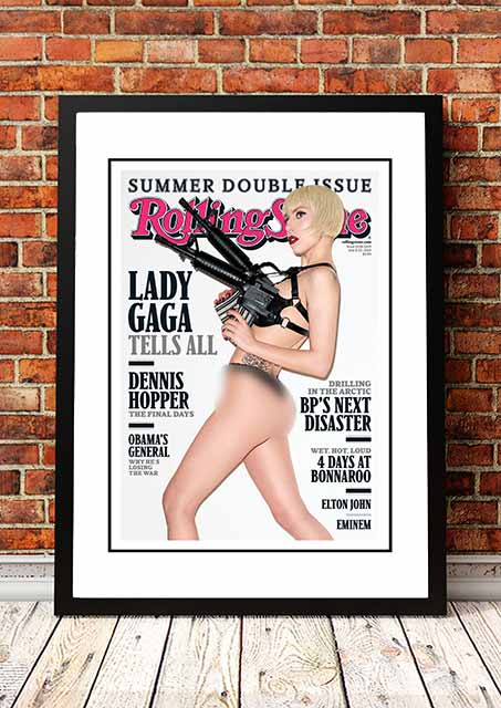 Lady Ga Ga ‘Rolling Stone Magazine’ Cover Poster 2010 - Framed A2