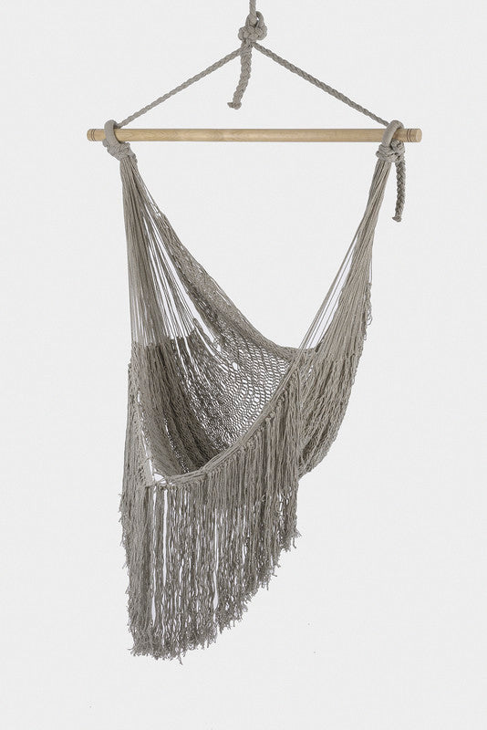 Fringed Cotton Rope Mexican Hammock Swing from Mexico in Dream Sands 4