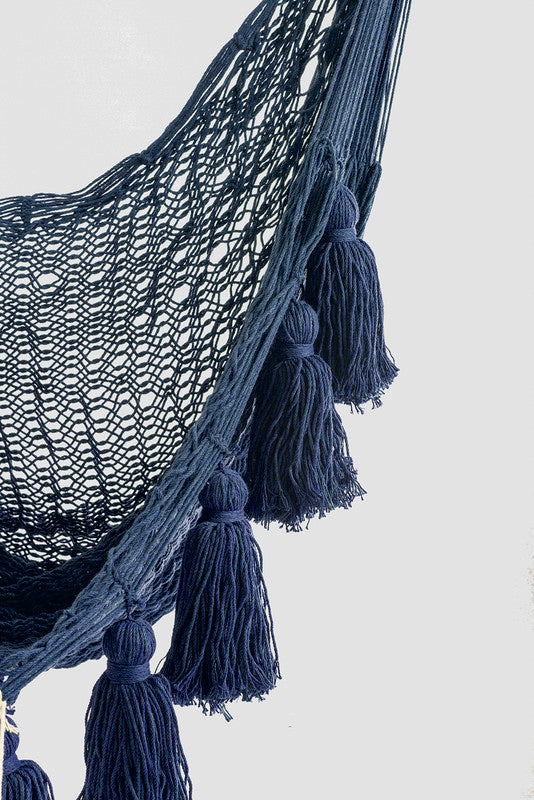 Deluxe Extra Large Mexican Hammock Chair in Outdoor Cotton Colour Blue 3