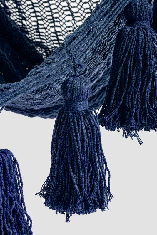 Deluxe Extra Large Mexican Hammock Chair in Outdoor Cotton Colour Blue 5