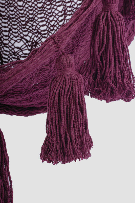 Deluxe Extra Large Mexican Hammock Chair in Outdoor Cotton Colour Maroon 5