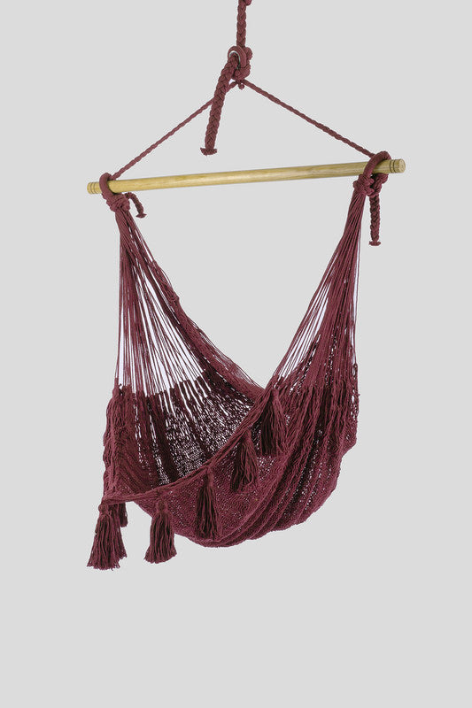 Deluxe Extra Large Mexican Hammock Chair in Outdoor Cotton Colour Maroon 8