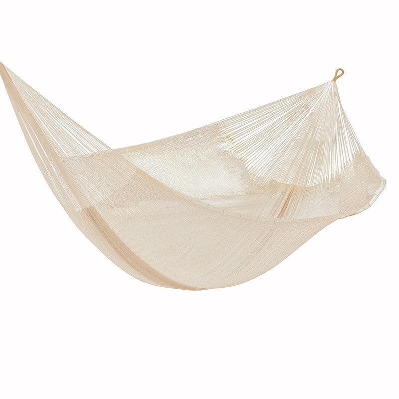 Mayan Legacy Jumbo Size Super Nylon Mexican Hammock in Cream Colour 5