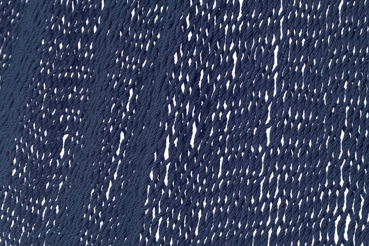 Outdoor undercover cotton Mayan Legacy hammock with hand crocheted tassels King Size Blue 5