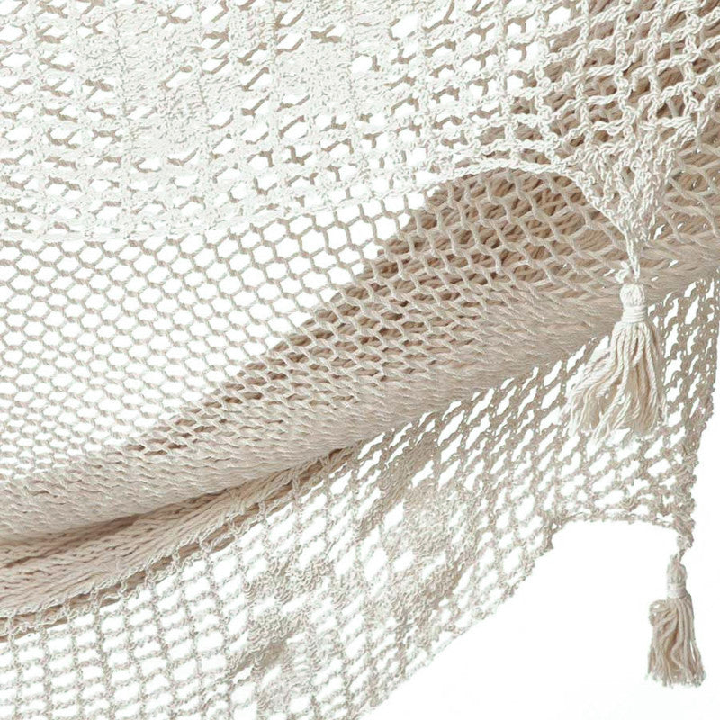 Outdoor undercover cotton Mayan Legacy hammock with hand crocheted tassels King Size Marble 14