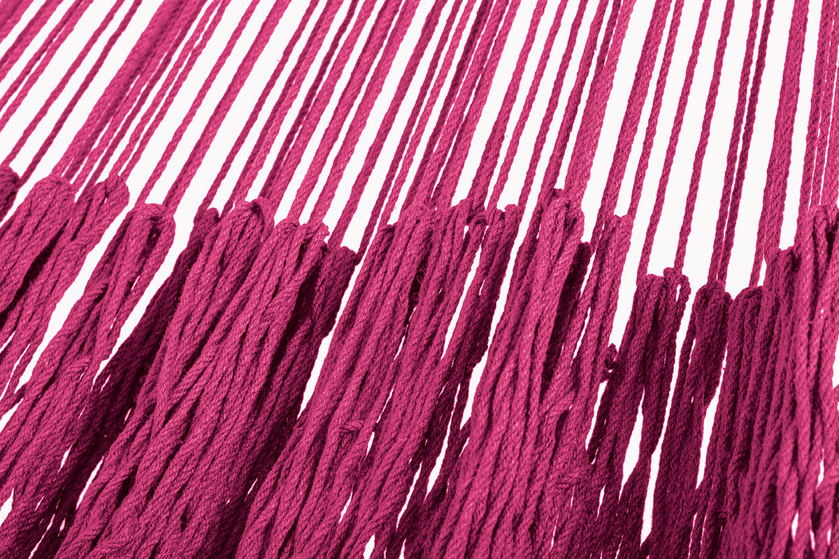 Outdoor undercover cotton Mayan Legacy hammock with hand crocheted tassels King Size Mexican Pink 4