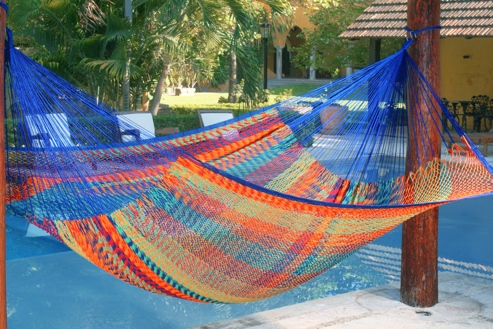 Outdoor undercover cotton Mayan Legacy hammock Family size Mexicana 4