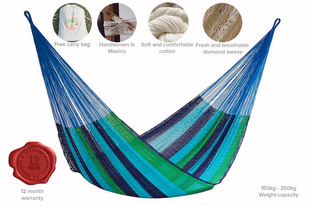 Outdoor undercover cotton Mayan Legacy hammock Family size Oceanica 7
