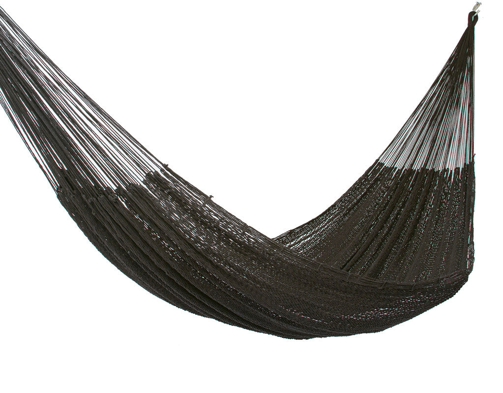 Outdoor undercover cotton Mayan Legacy hammock King size Black 3