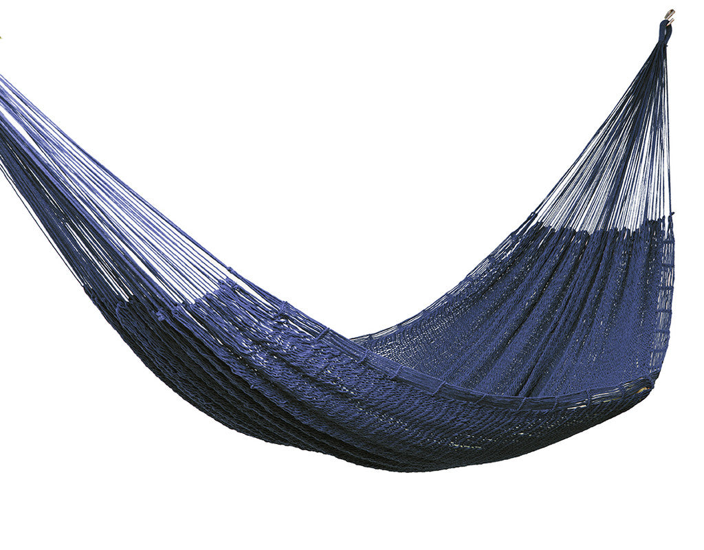 Outdoor undercover cotton Mayan Legacy hammock King size Blue 4