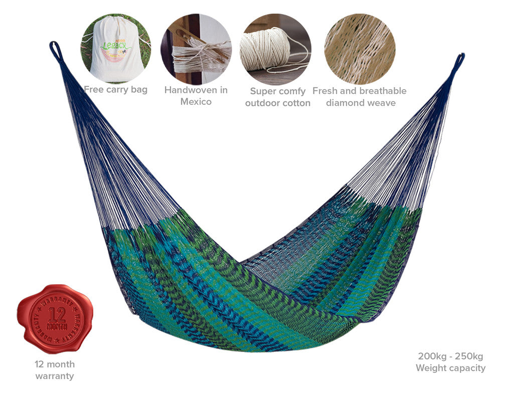 Outdoor undercover cotton Mayan Legacy hammock King size Caribe 6