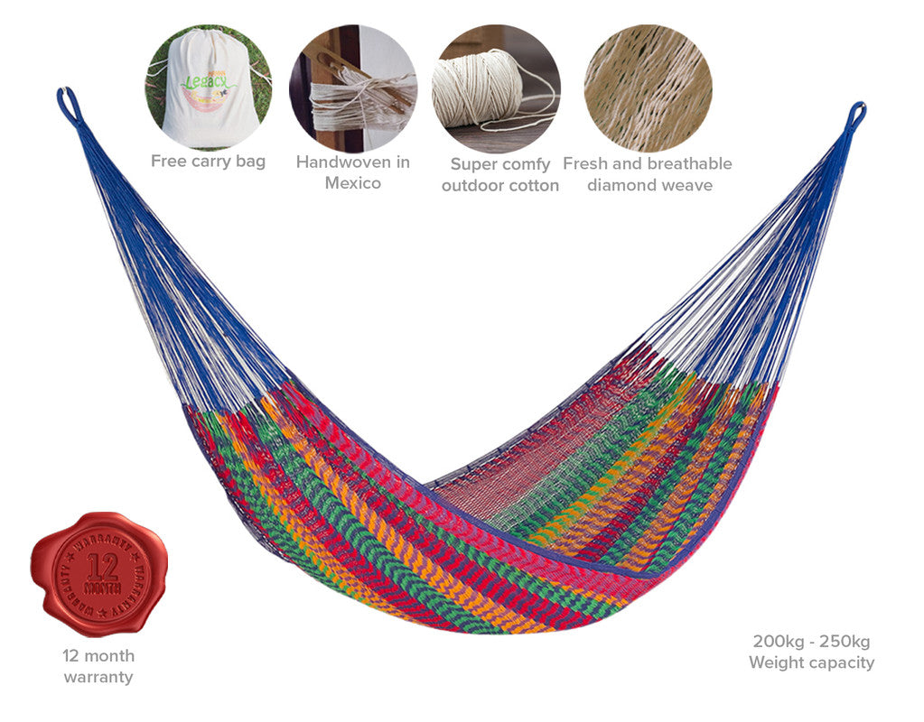 Outdoor undercover cotton Mayan Legacy hammock King size Mexicana 5