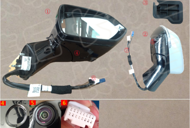 1 x Black LH 10 +1 Wire 2022 and before Great Wall Haval H6 Edition Electric Folding Steering Car Rearview Assembly Exterior Mirrors 3