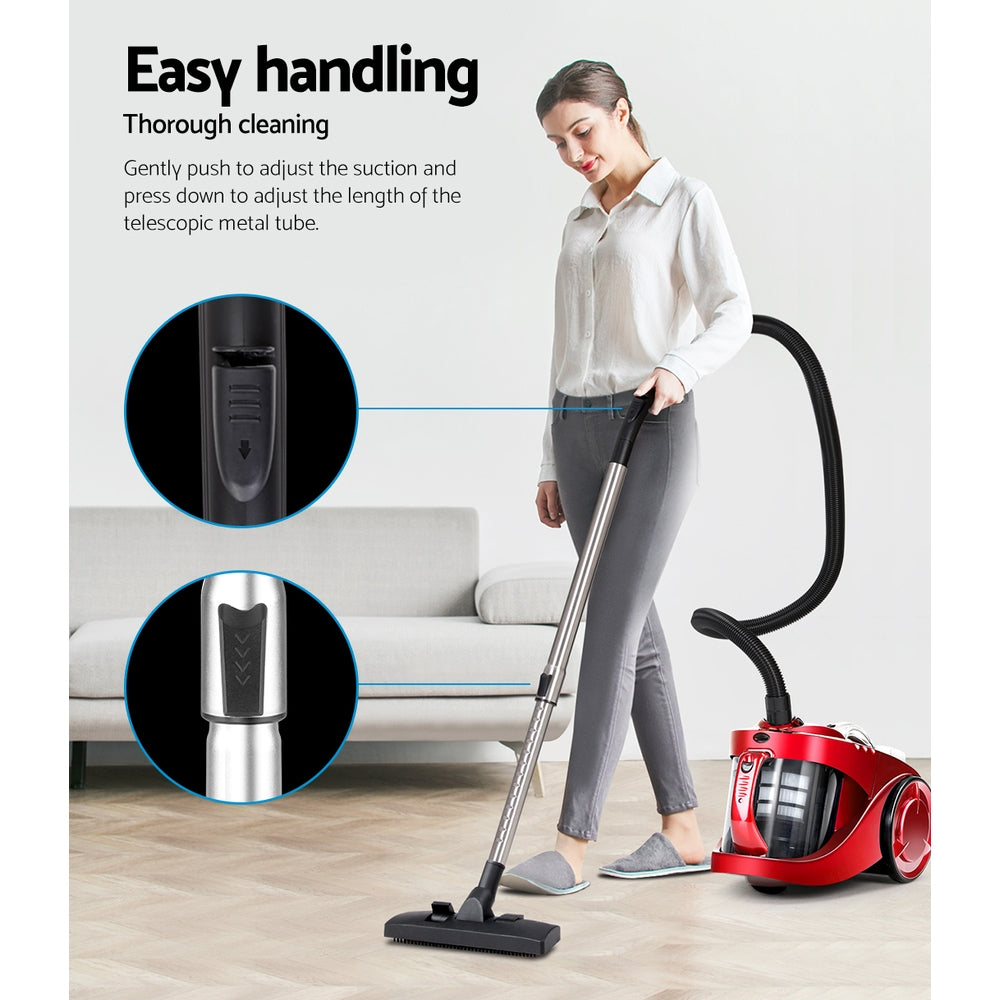 Devanti 2200W Bagless Vacuum Cleaner Red 5