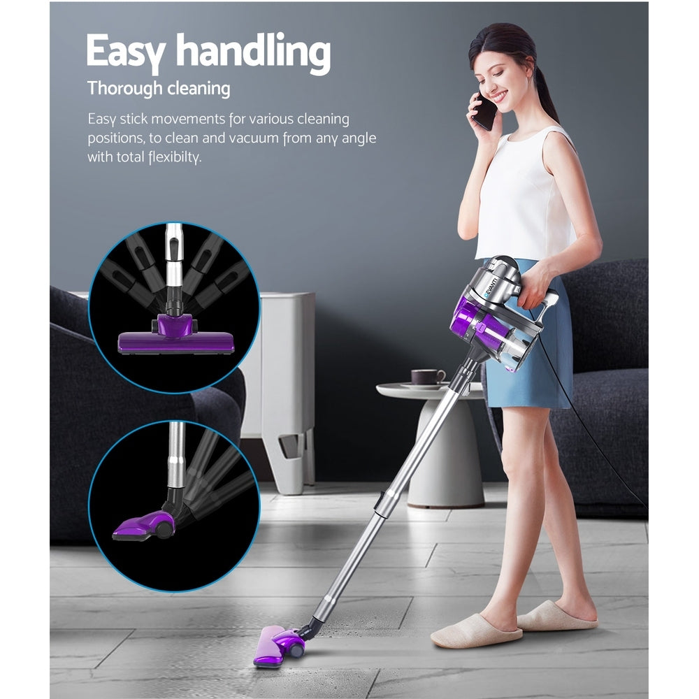 Devanti Stick Vacuum Cleaner Handheld Corded 450W Purple 3