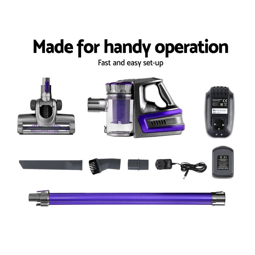 Devanti Stick Vacuum Cleaner Bagless Cordless 150W Purple 6