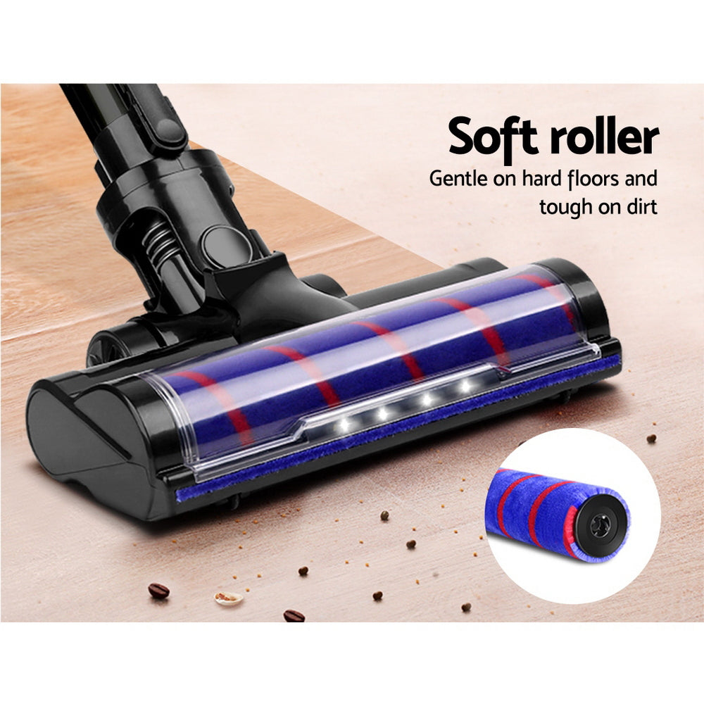 Devanti Stick Vacuum Cleaner Roller Brush Cordless 150W Purple 5