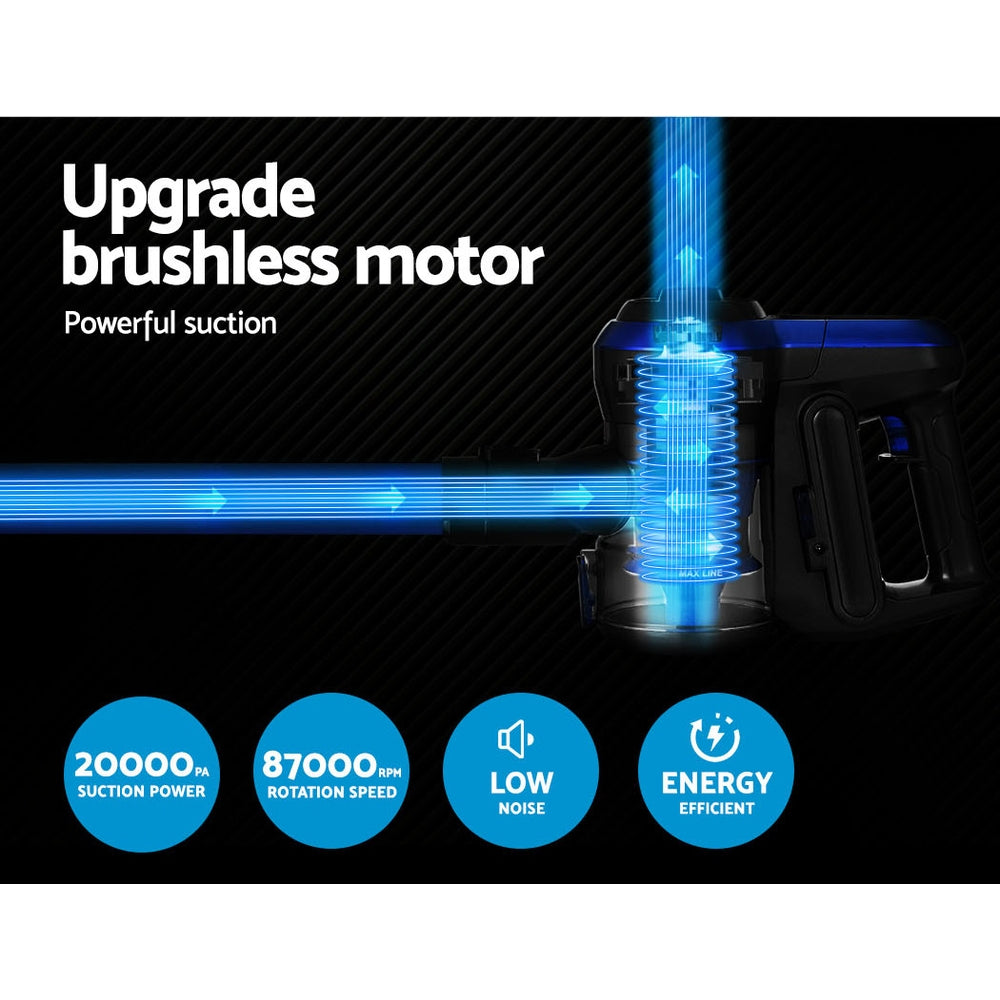 Devanti Stick Vacuum Cleaner Brushless Cordless 250W Blue 5