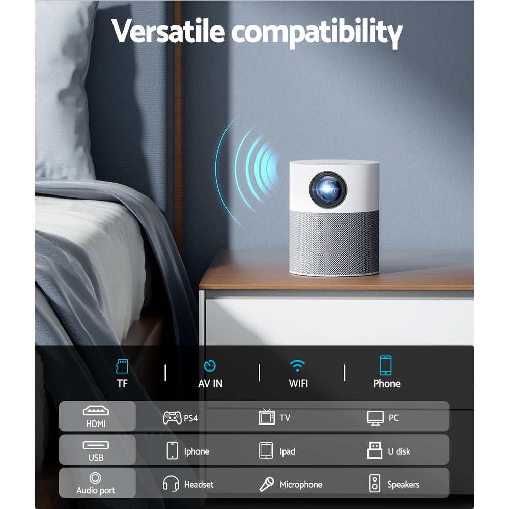 Devanti Portable Mini Video Projector 1080P Wifi Home Theater HDMI Carry Bag 6