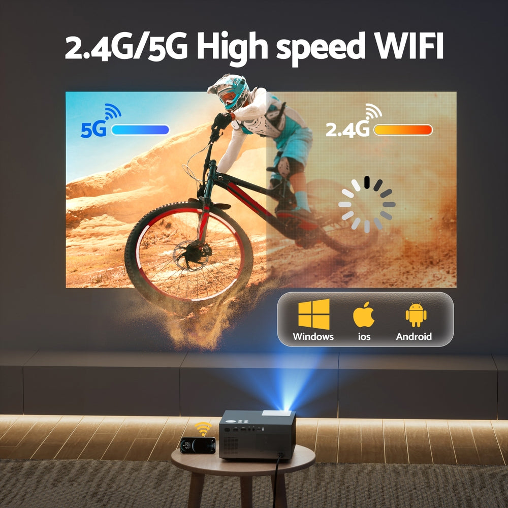 Devanti Video Project 4K 1080P Official Google TV 5G Wifi Home Cinema 5