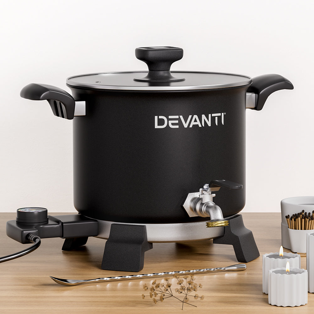 Devanti 5L Wax Melter Candle Making 1200W Melting Pot Furnace Quick Pour Spout Soy Soap 8