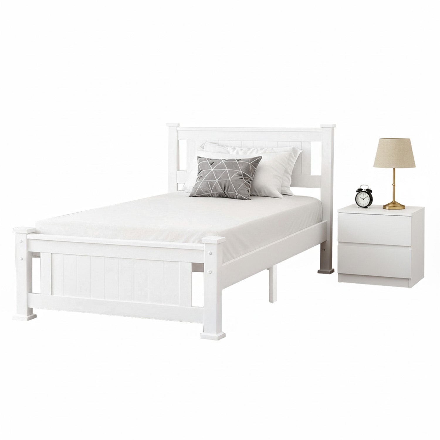 Artiss King Single Bed Frame and Bedside Table 3