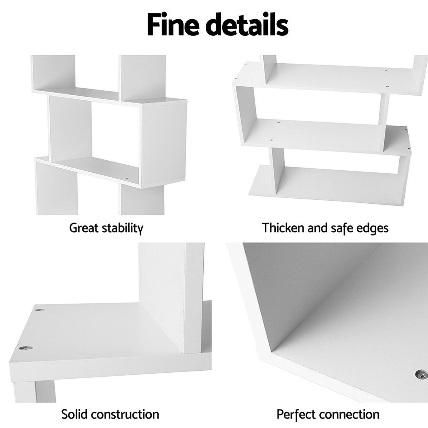 Artiss Bed Frame King Single and Bookshelf 3