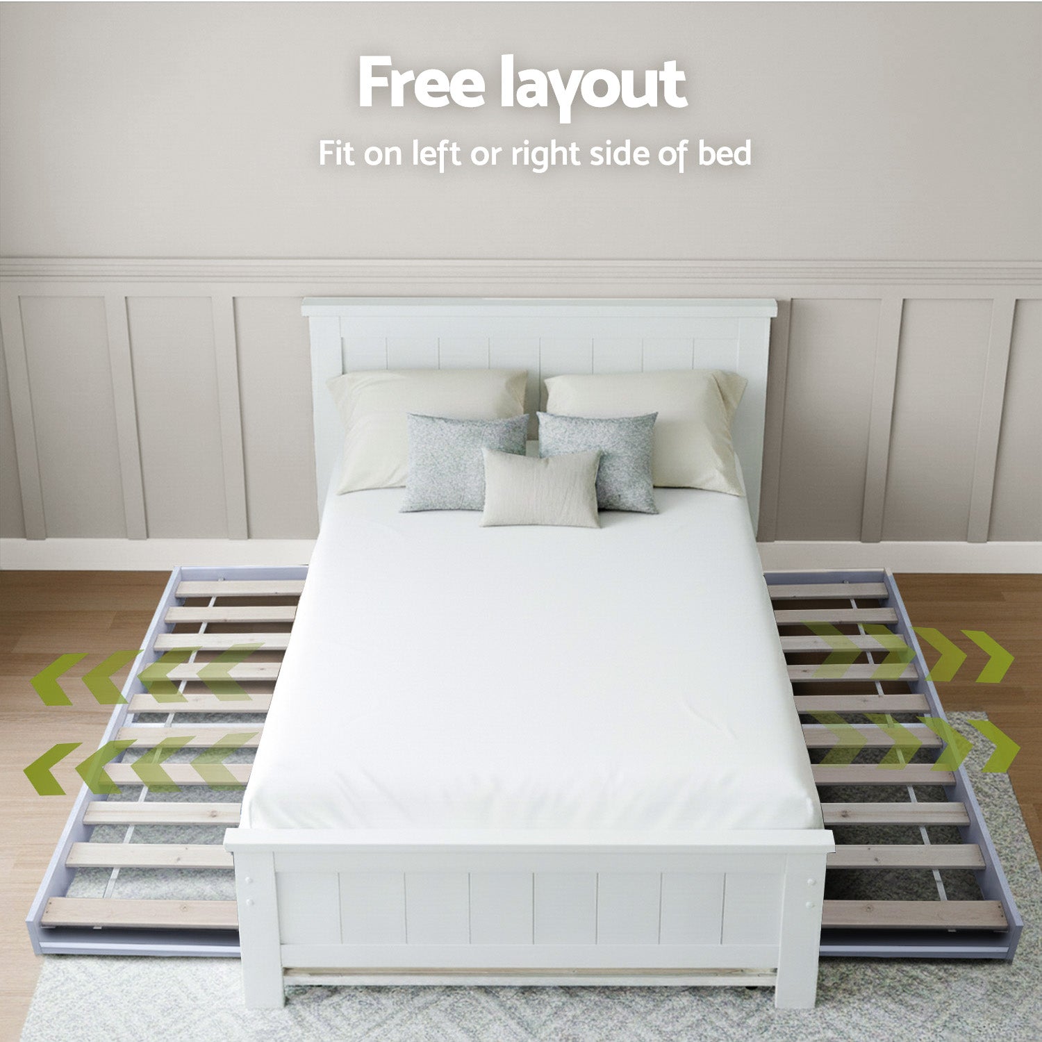 Artiss Bed Frame King Single and Bookshelf 5