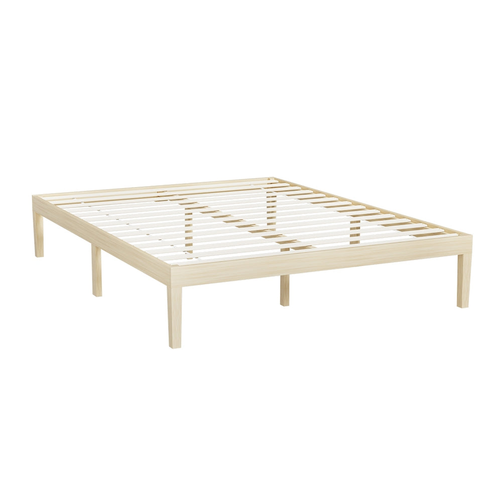 Artiss Bed Frame Double Size Wooden Base Mattress Platform Timber Pine BRUNO 7